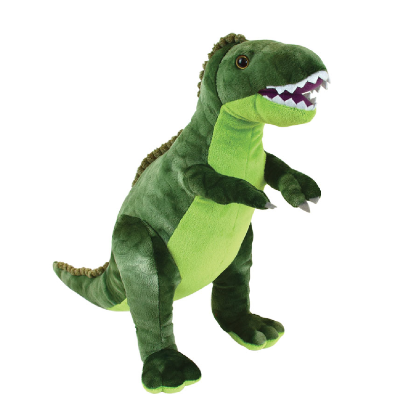  peluche dinosaure t-rex vert 42 cm 